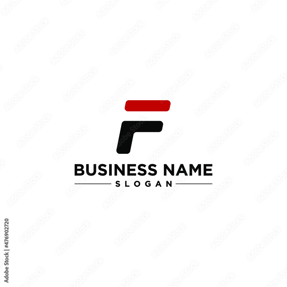 Fototapeta premium F Letter Simple Modern Logo Circle Red 