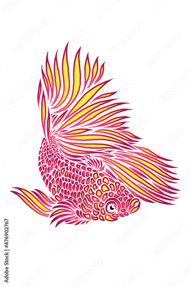 Obraz premium beautiful design vector beauty of colorful betta fish with beautiful fins for clothing