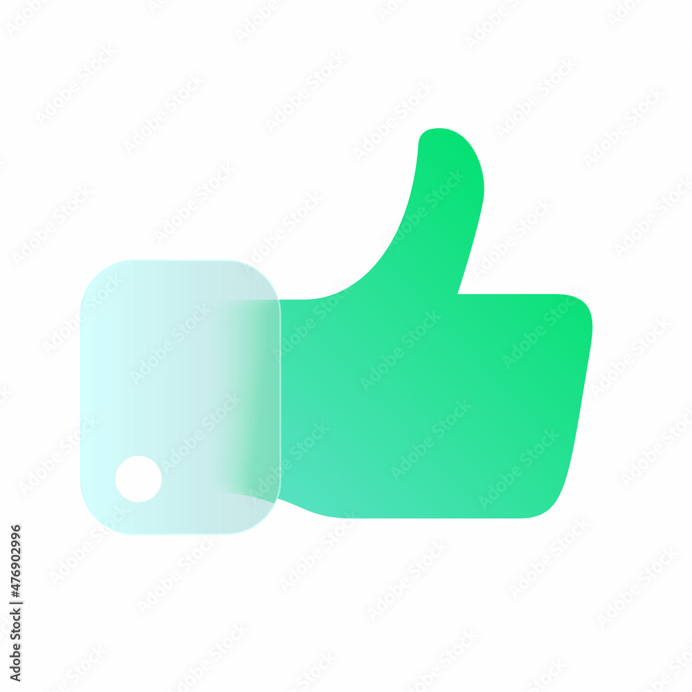 Vector modern trend icon in the style of glassmorphism with gradient, blur and transparency. like symbol and icon Vector modern trend icon in the style of glassmorphism with gradient, blur and transparency. like symbol and icon