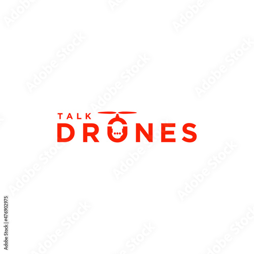 Drone Talk Logo Simple Modern Vector 