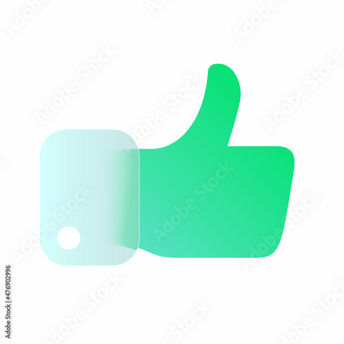 Vector modern trend icon in the style of glassmorphism with gradient, blur and transparency. like symbol and icon
