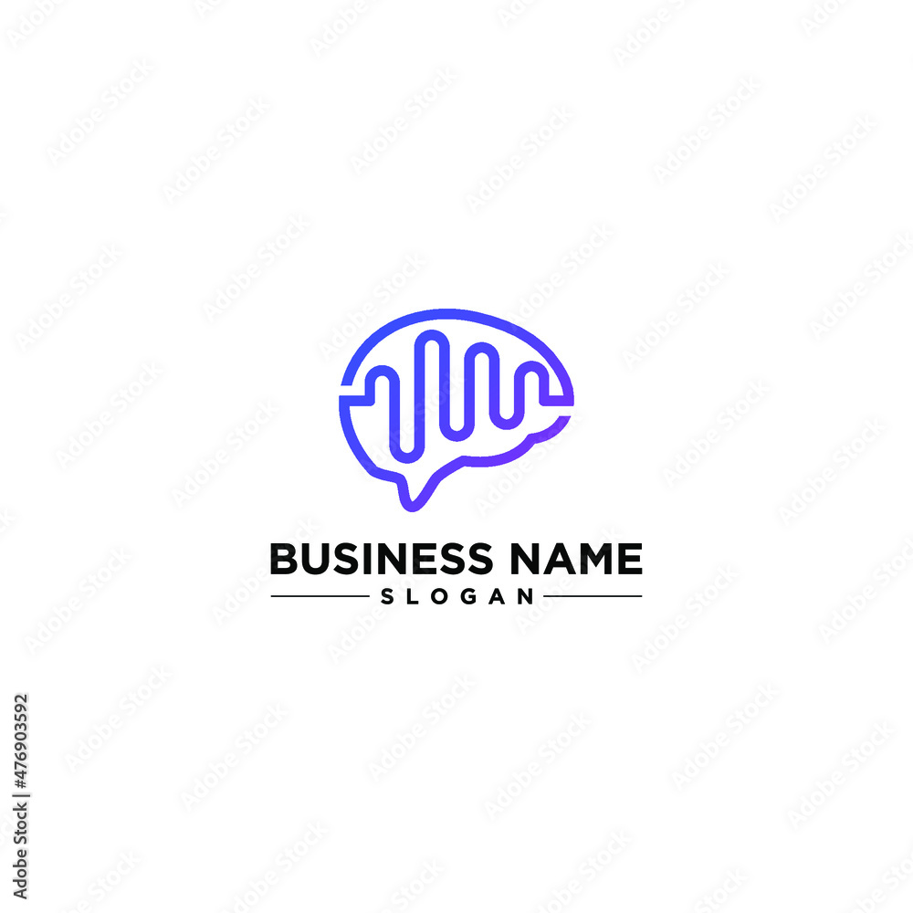 Brain Pulse Signal Logo Design Vector Brain Pulse Signal Logo Design Vector