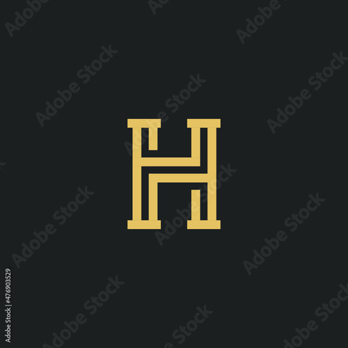 H Gym Luxury Logo Design Vector