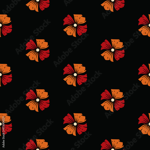 Original vector seamless pattern of flowers in vintage style. A design element.