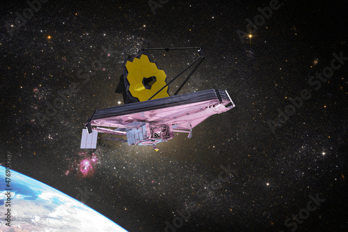 James Webb Space Telescope looking at galaxies. This image elements furnished by NASA photo
