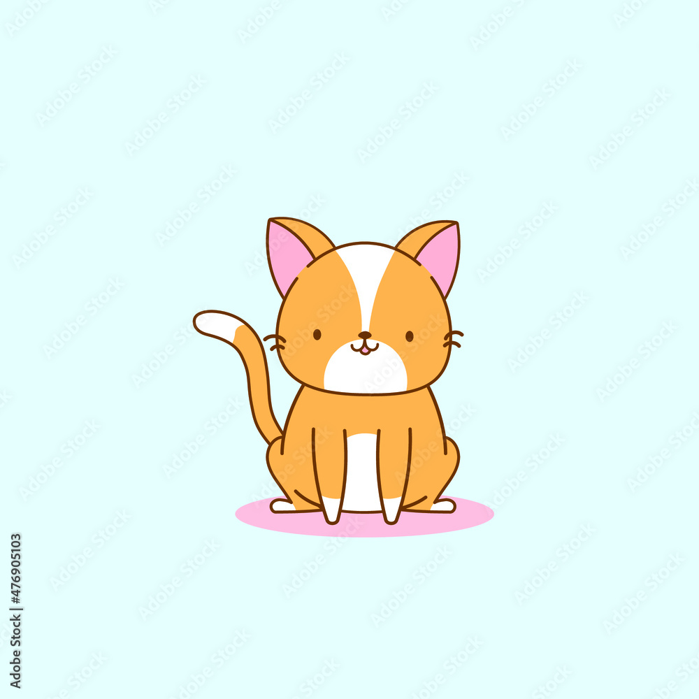 Obraz premium cartoon cat style kawaii