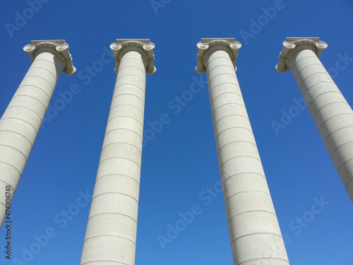 columns at plaza espana in barcelona