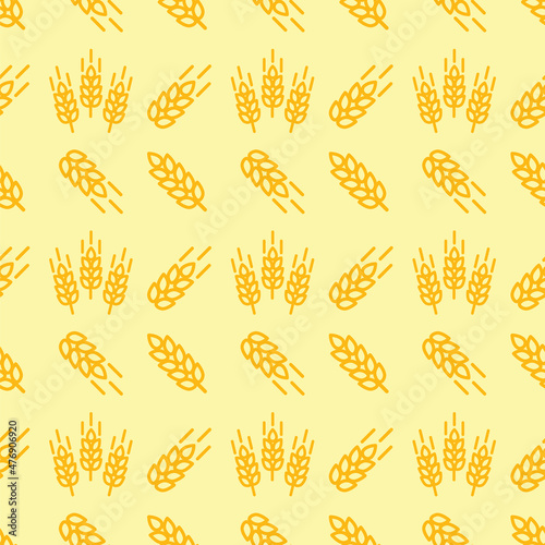 Seamless pattern with ears of wheat. Vector background.