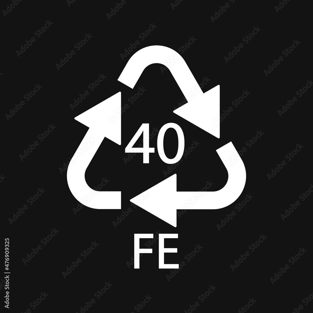 Plastic recycling symbol FE 40, Wrapping Plastic. Vector Illustration Plastic recycling symbol FE 40, Wrapping Plastic. Vector Illustration
