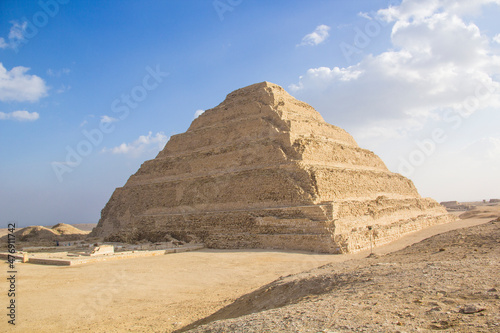 The Pyramid of Djoser (or Djeser and Zoser), or Step Pyramid in the Saqqara necropolis, Egypt