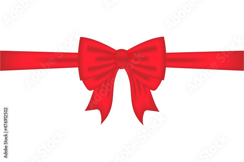 Obraz na płótnie Red satin bow isolated on white background. Vector illustration, only gradient mesh and gradients w salonie