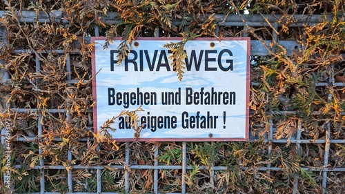 Cuadro en lienzo Schild für Privatweg
