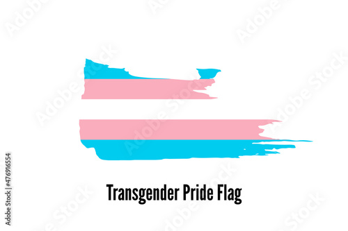 Transgender Pride flag. Symbol of LGBT community. Hand drawn ink brush stroke Pride Flag icon, logo, sign, symbol isolated on white background. Vector illustration