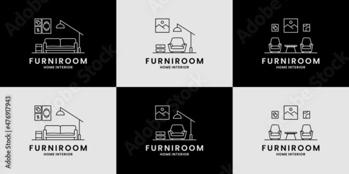 furniture room, home interior logo design collections