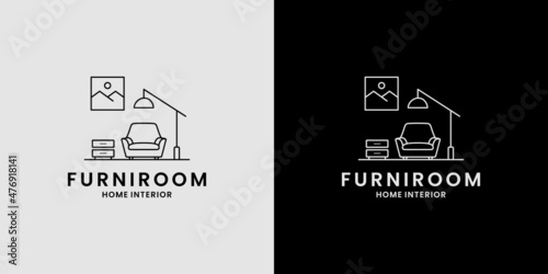 home interior furniture logo design for home property, real estate, residence