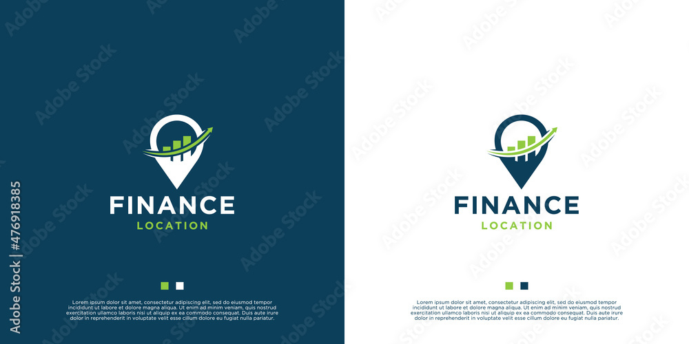finance location logo design with stats arrow finance location logo design with stats arrow