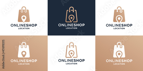 luxury online shop location logo design collection