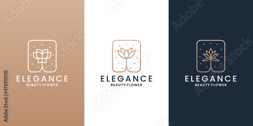 luxury flower logo design for beauty cosmetic, salon, resort, boutique