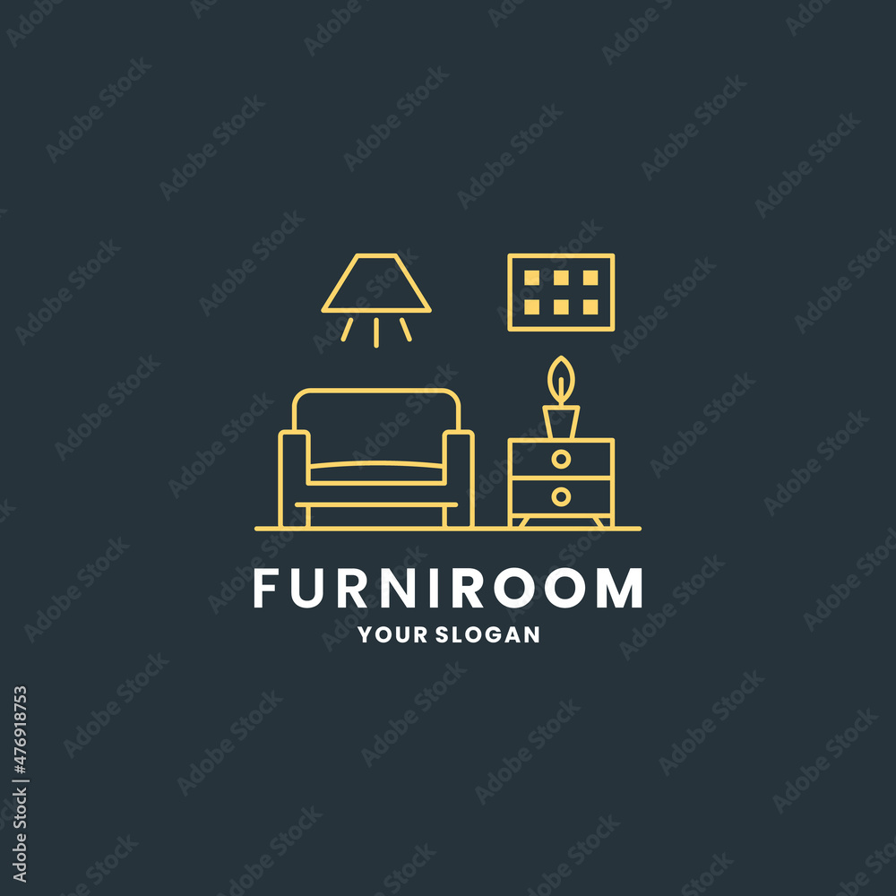 furniture room interior property logo design for business home property