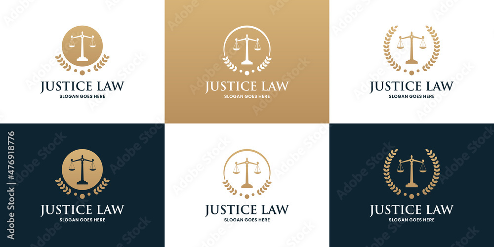 set of lawyer logo design collections.lawyer symbol icon logo template