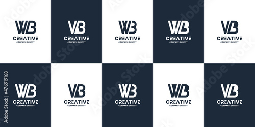 set of letter W B logo design inspiration for your company