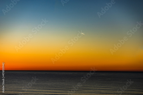 Sunset on georgian Black sea shore