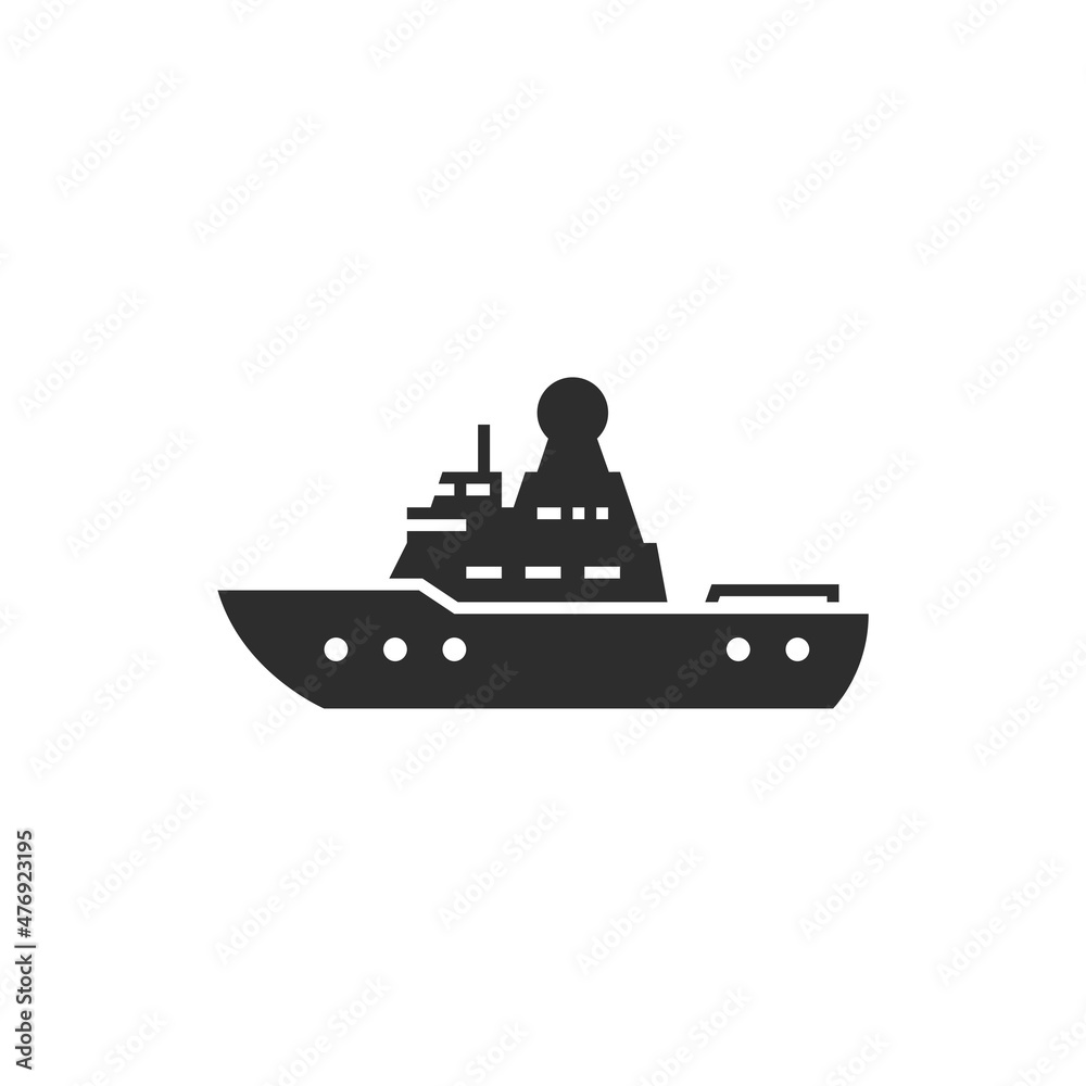 research ship icon. scientific and oceanographic research vessel