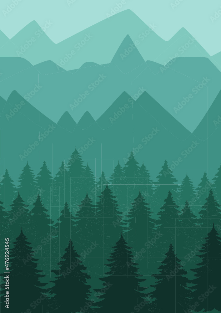 Fototapeta premium Landscape with trees