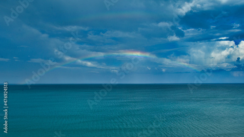 Double rainbow over the ocean near South Florida