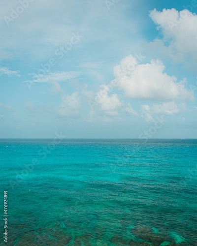 View of beautiful blue waters, Isla Mujeres, Mexico