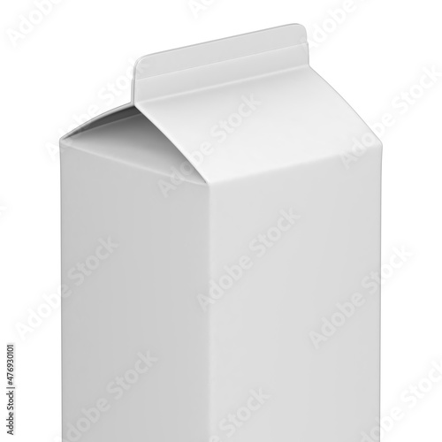 Milk box isolated on white background. 3D Illustration.