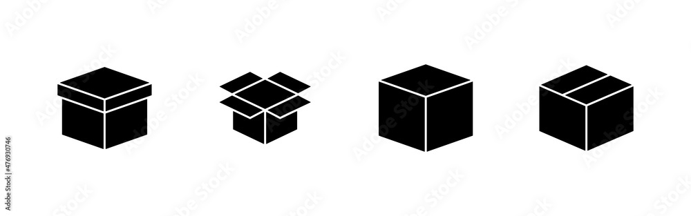 Box icons set. box sign and symbol, parcel, package Box icons set. box sign and symbol, parcel, package