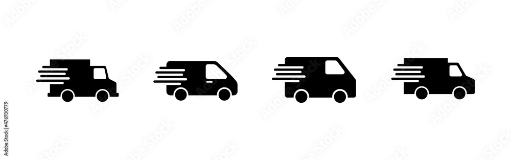 Delivery truck icons set. Delivery truck sign and symbol. Shipping fast delivery icon Delivery truck icons set. Delivery truck sign and symbol. Shipping fast delivery icon