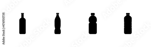 Bottle icons set. bottle sign and symbol