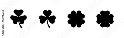 Clover icons set. clover sign and symbol. four leaf clover icon.