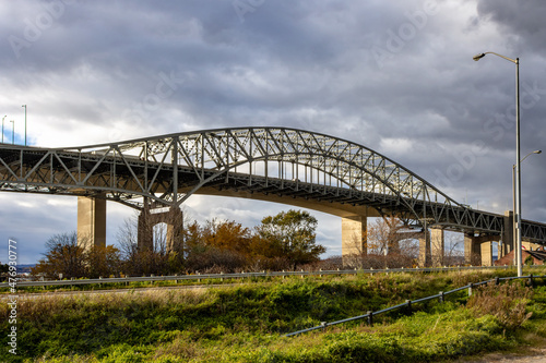 The steel span of the Burlington skyway bridge carrying the Queen ELizabeth Way (QEW) through Hamilton, Ontario © Gilberto Mesquita