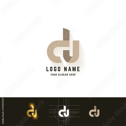 Letter du or cu monogram logo