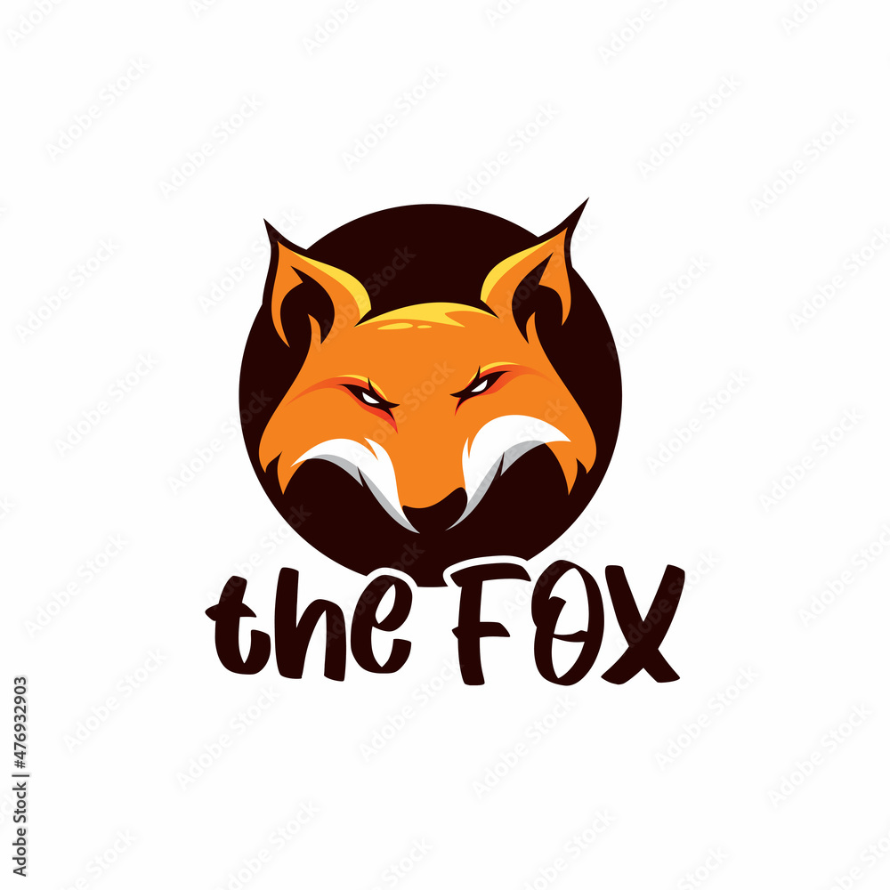 circle fox head logo design circle fox head logo design