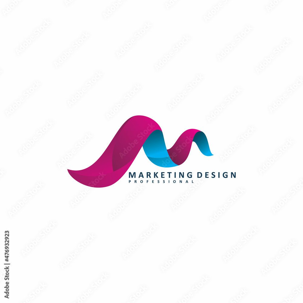 modern initial m letter logo design