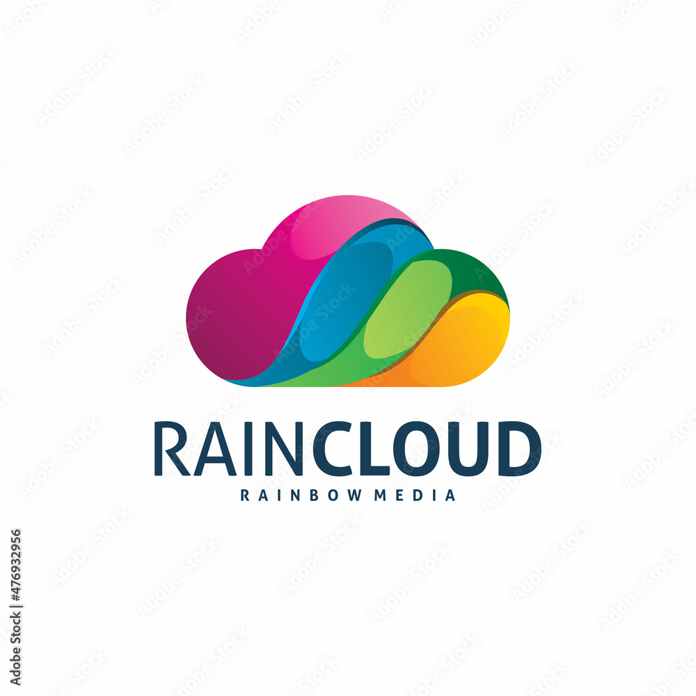 full color rainbow cloud logo design full color rainbow cloud logo design
