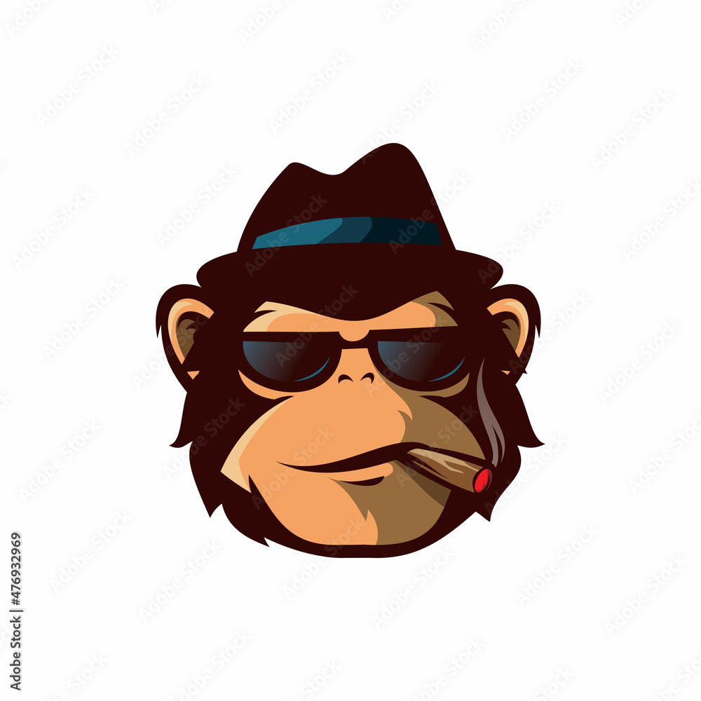 smoking monkey mafia logo design