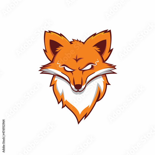 orange fox mascot logo design