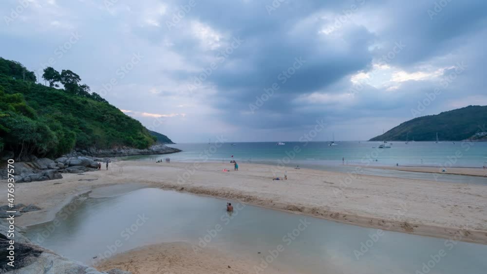Timelapse travel people relax on the Naiharn beach Phuket thailand in summer travel season Beautiful nature Thailand travel and business tour background concept Phuket naihar beach on December 19-2021 Timelapse travel people relax on the Naiharn beach Phuket thailand in summer travel season Beautiful nature Thailand travel and business tour background concept Phuket naihar beach on December 19-2021