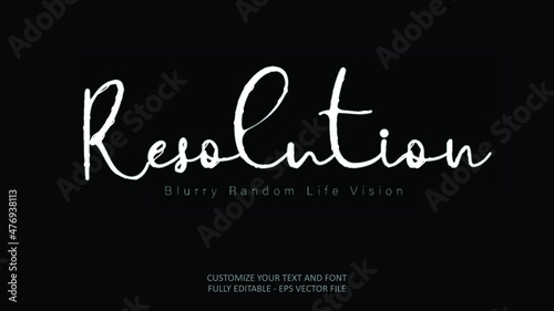 Resolution Blurry Life Vision Black Flat Background Editable Text Effect