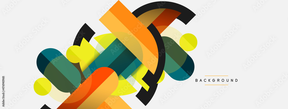 Round geometric shapes lines and circles. Vector template for wallpaper banner background or landing page Round geometric shapes lines and circles. Vector template for wallpaper banner background or landing page