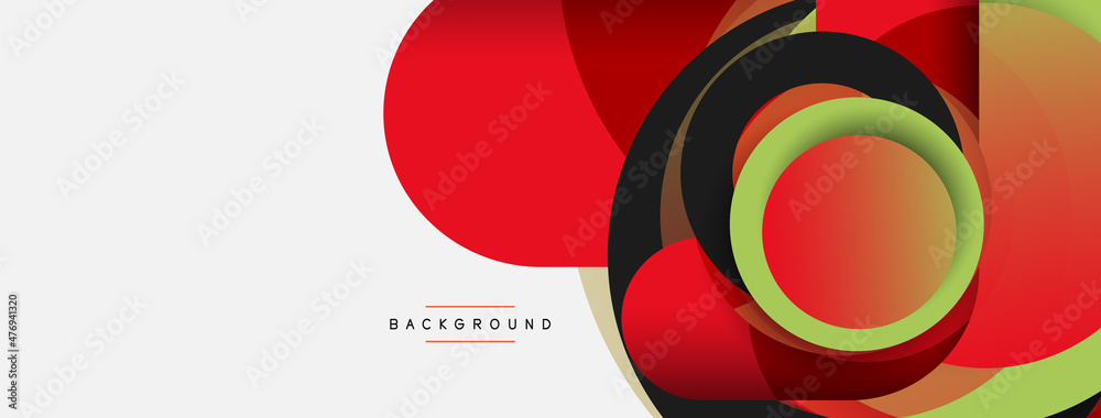 Creative geometric wallpaper. Minimal abstract background. Circles composition vector illustration for wallpaper banner background or landing page Creative geometric wallpaper. Minimal abstract background. Circles composition vector illustration for wallpaper banner background or landing page