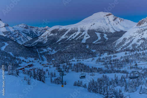 Ski resort and mountains Sunshine Village sunset  Canada
