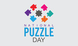 January 29 - National Puzzle Day. vector illustration template for banner, poster, tshirt, card.