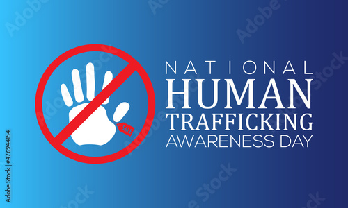 January 11 - National Human Trafficking Awareness Day. design for banner, poster, tshirt, card.