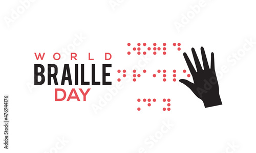 January 04 - Braille Day. Awareness vector design for banner, poster, tshirt, card.